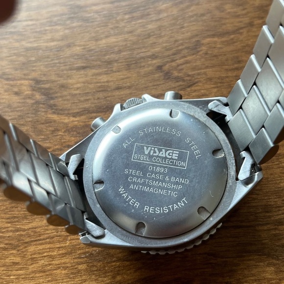 Visage Men's Chrono 5 ATM Watch 01893. Yellow Dial with Stainless Steel Bracelet - Picture 6 of 8